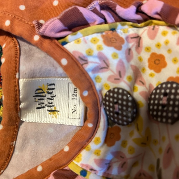 mixed pattern hippie dress with belt - Picture 2 of 5